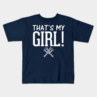 That's My Girl Crutches Injured Daughter Player Mom Spirit Kids T-Shirt